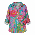 Mechi | Women’s Colorful Blouse – Playful Vibrant Print & Architectural Modern Silhouette