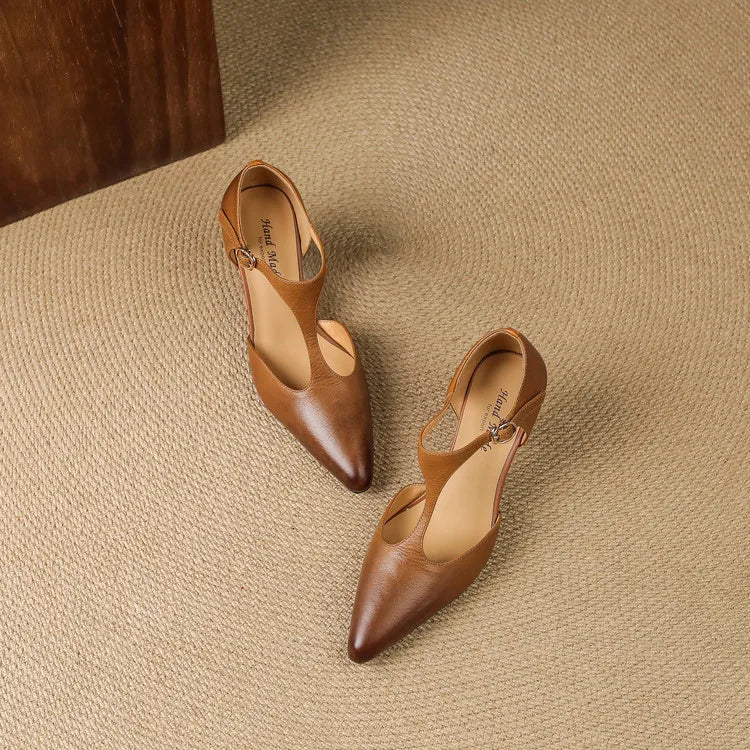 Triana | Genuine Leather Heels – Luxury Designer Block Heel & Slimming Strappy Silhouette