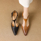 Triana | Genuine Leather Heels – Luxury Designer Block Heel & Slimming Strappy Silhouette