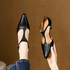 Triana | Women’s Genuine Leather Heels – Chic Artisan Stiletto & Refined Slimming Silhouette Black