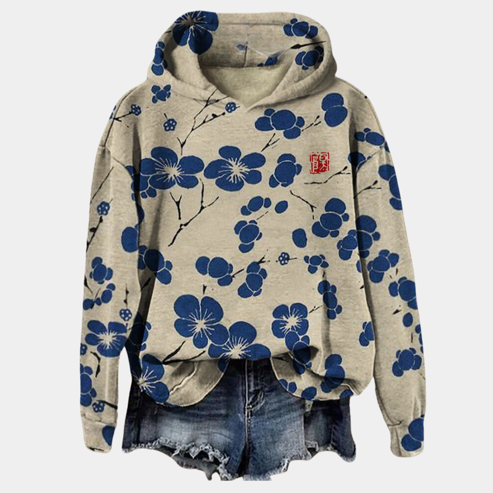 Damaris | Unisex Oversized Fleece Hoodie with Kangaroo Pocket - Casual Pullover Sweatshirt Blue