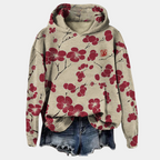 Damaris | Unisex Oversized Fleece Hoodie with Kangaroo Pocket - Casual Pullover Sweatshirt Red
