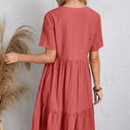 Passion | Tummy-Control Retro V-Neck Dress – Chic Artisan Grace & Refined Slimming Silhouette
