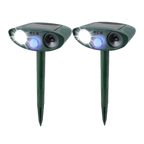Ultrasonic Rabbit Deterrent Solar Powered Flashing Light Get Rid of Rabbits 2-pack