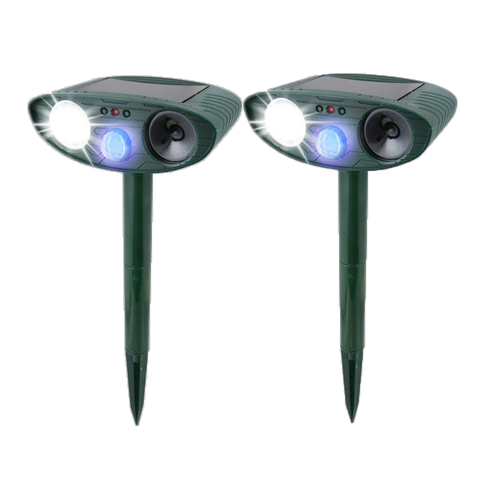 Ultrasonic Rabbit Deterrent Solar Powered Flashing Light Get Rid of Rabbits 2-pack
