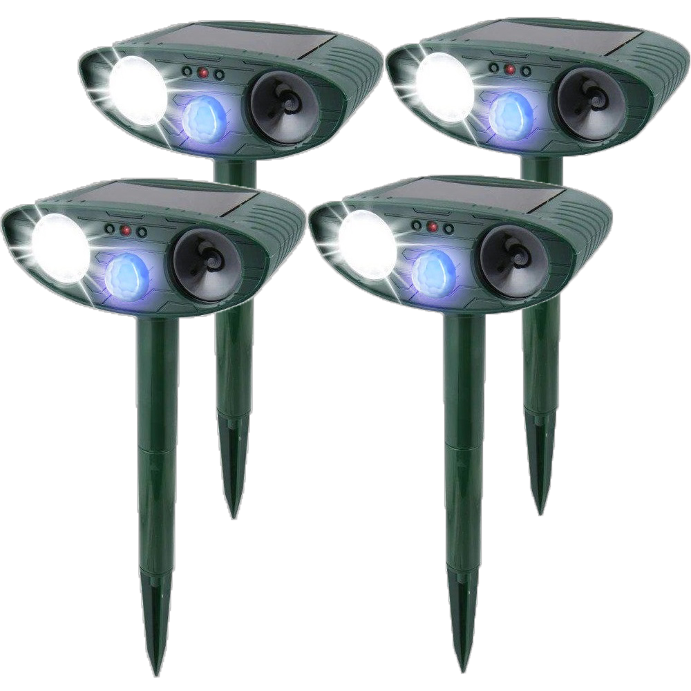 Ultrasonic Rabbit Deterrent Solar Powered Flashing Light Get Rid of Rabbits 4-pack
