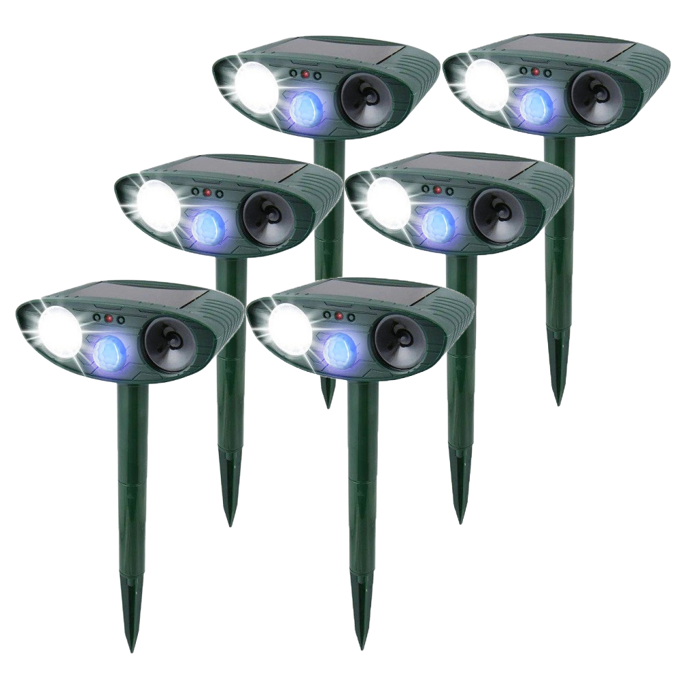 Ultrasonic Rabbit Deterrent Solar Powered Flashing Light Get Rid of Rabbits 6-pack