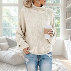 Parsha | Women's Sweater | Textured Knit Surface Long Sleeve White