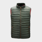 Miles | Men's Lightweight Quilted Bodywarmer Vest - Stand Collar Zip-Up Gilet & Puffer Vest Army Green