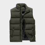 Anthony | Men's Quilted Body Warmer Vest with Zip Pockets - Black Insulated Gilet & Puffer Vest Army Green
