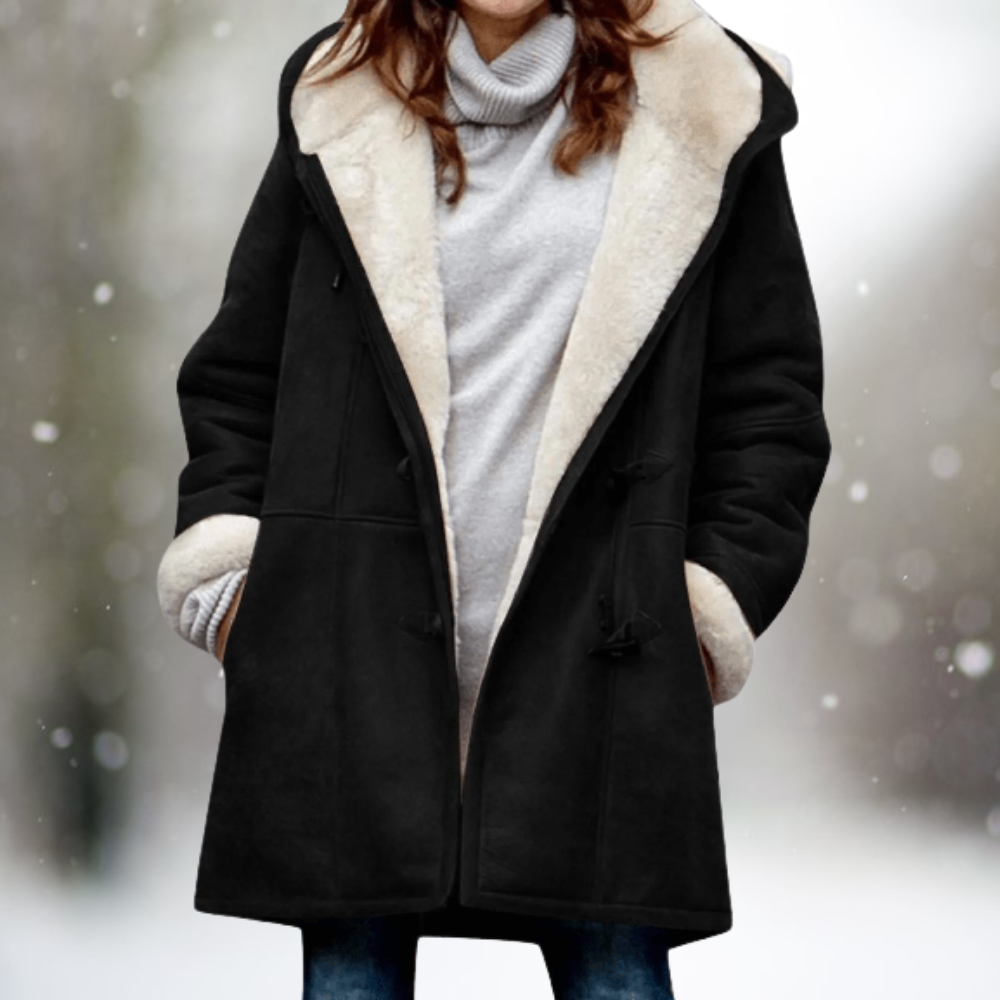 Luna | Women’s Winter Coat | Contrasting Inner Lining Black