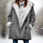 Luna | Women’s Winter Coat | Contrasting Inner Lining Gray
