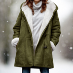Luna | Women’s Winter Coat | Contrasting Inner Lining Green