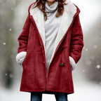 Luna | Women’s Winter Coat | Contrasting Inner Lining Red