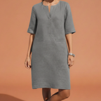 Damaris | Urban Riviera Shift Dress - Breathable & Stylish Grey