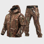 Zipari | Waterproof Softshell Jacket & Pants Set - Tree Camo - Fleece Lined Tree camo