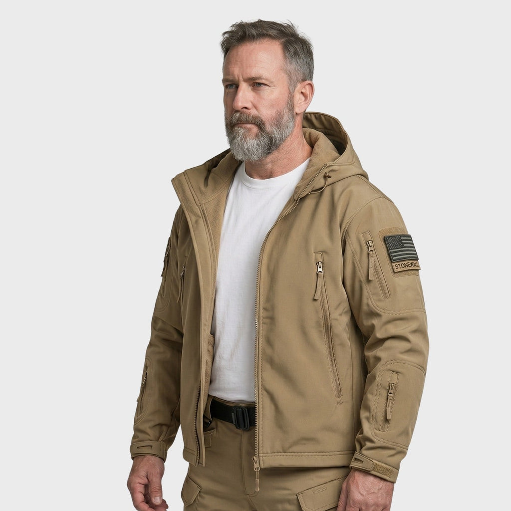 Marmari | Waterproof Softshell Jacket - Fleece Lined Tan