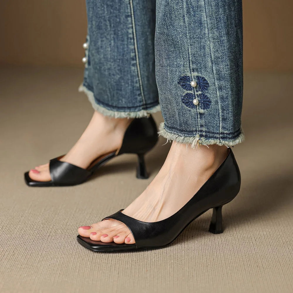 Zahara | Valenti Leather Heels – Chic Artisan Craft & Refined Slimming Silhouette