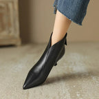 Vela | Women's Vanguar Boots – Chic Artisan Craft & Refined Slimming Silhouette Black