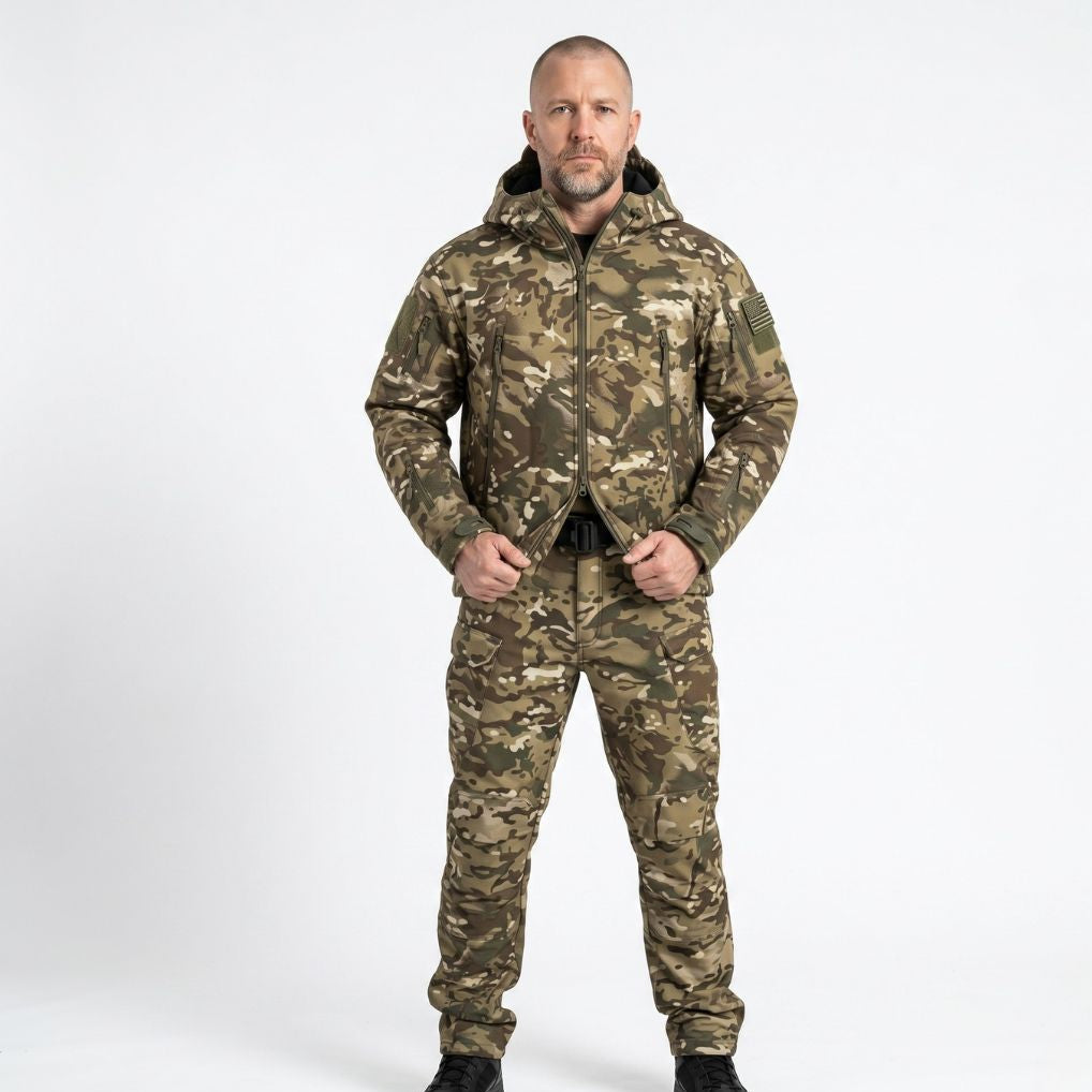 Figueral | Waterproof Softshell Jacket & Pants Set - Camo - 17 Pockets