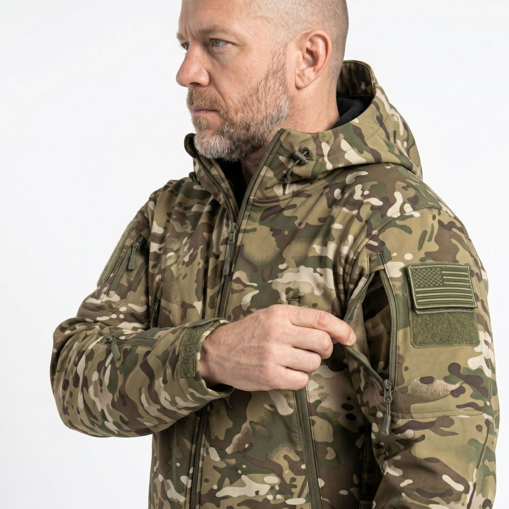 Figueral | Waterproof Softshell Jacket & Pants Set - Camo - 17 Pockets