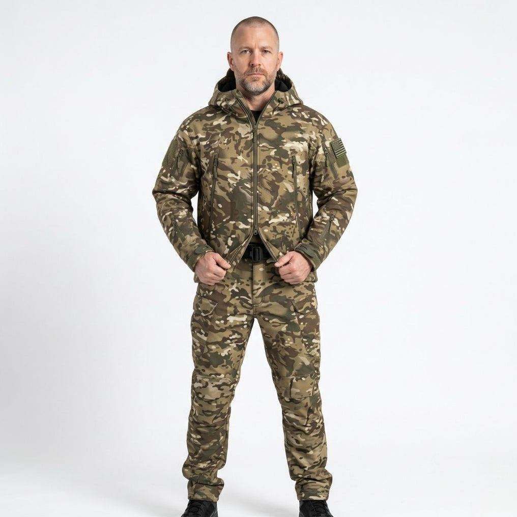 Wilshire | Waterproof Softshell Jacket - Camo - Fleece Lined