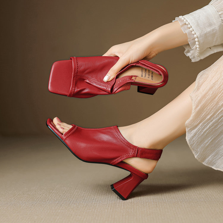 Velra | Genuine Leather Slingback Heels – Luxury Designer Pointed Pumps & Slimming Classic Kitten Shoes Maroon