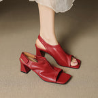 Velra | Genuine Leather Slingback Heels – Luxury Designer Pointed Pumps & Slimming Classic Kitten Shoes
