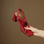 Velra | Genuine Leather Slingback Heels – Luxury Designer Pointed Pumps & Slimming Classic Kitten Shoes