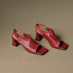 Velra | Genuine Leather Slingback Heels – Luxury Designer Pointed Pumps & Slimming Classic Kitten Shoes