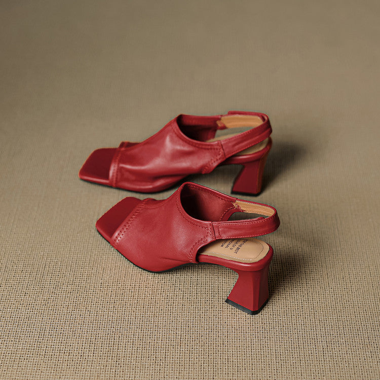 Velra | Genuine Leather Slingback Heels – Luxury Designer Pointed Pumps & Slimming Classic Kitten Shoes