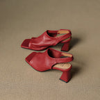 Velra | Genuine Leather Slingback Heels – Luxury Designer Pointed Pumps & Slimming Classic Kitten Shoes
