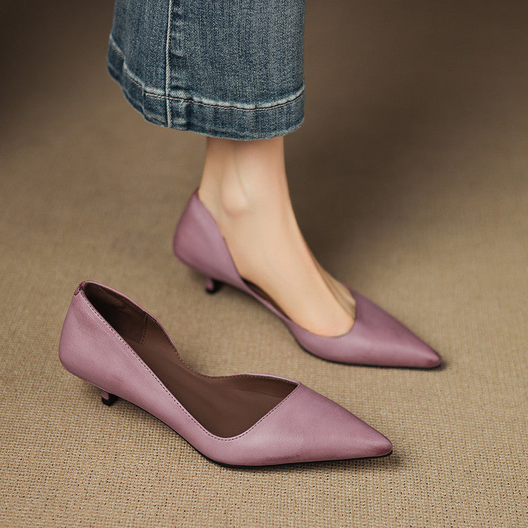 Vienna | Women’s Genuine Leather Heels – Chic Artisan Stiletto & Refined Slimming Silhouette (Copy) Purple