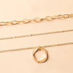 Aura | Vintage Layered Chain & Pendant Necklace – Luxury Designer Multi-Tier Set & Minimalist Medallion Choker