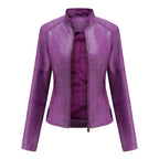Solis | Women's Jacket | Stand Collar Zipper Pockets Violet