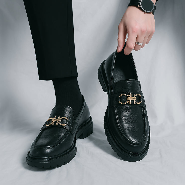 Wilbur | Men's Leather Loafers – Luxury Classic Penny Loafer & Tailored Comfort Black