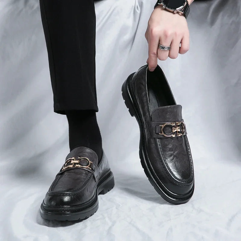 Wilbur | Men's Leather Loafers – Luxury Classic Penny Loafer & Tailored Comfort Gray