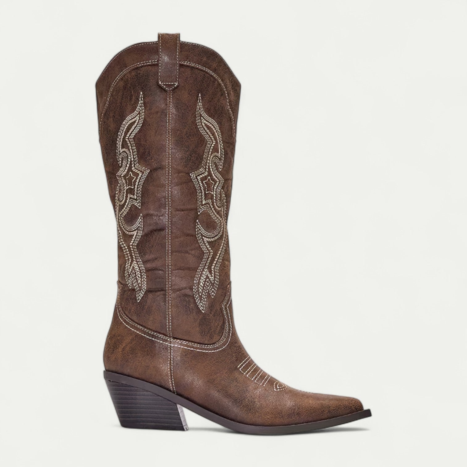 Parsha | Boots For Women | Decorative Stitch Pattern Pointed Toe