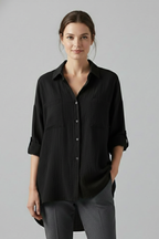 Women’s Blouse with Collar and Button Fastening