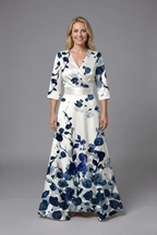 Amore | Women’s Dress with V-Neck and Three-Quarter Sleeves White