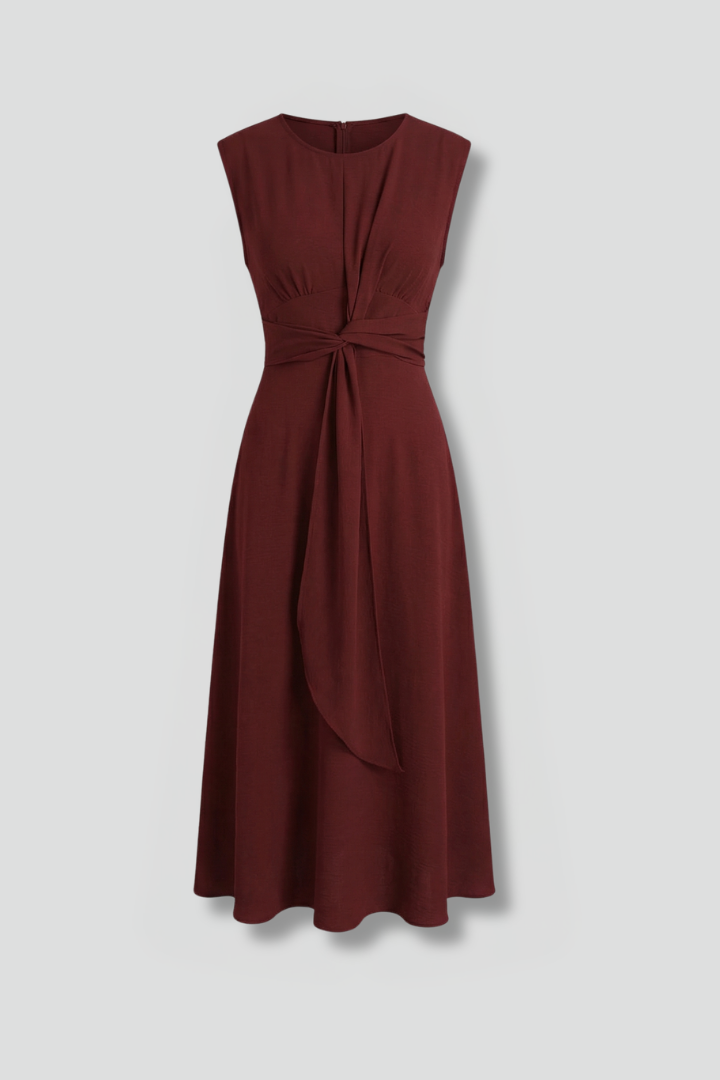 Roque | Women’s Midi Dress with Sleeveless Design and Round Neckline