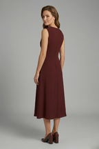 Roque | Women’s Midi Dress with Sleeveless Design and Round Neckline