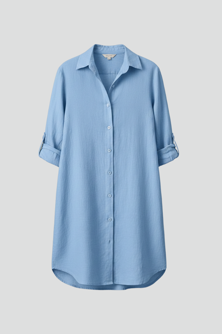 Bersh | Women’s Shirt Dress with Turned Collar and Button Closure