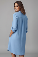 Bersh | Women’s Shirt Dress with Turned Collar and Button Closure