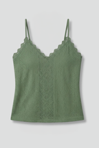 Mechi | Women’s Sleeveless Top with V Neck and Lace Detail