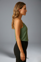 Mechi | Women’s Sleeveless Top with V Neck and Lace Detail