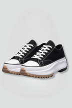 Women's Trainers with Leather Platform Sole for All-Season Wear