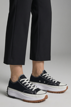 Women's Trainers with Leather Platform Sole for All-Season Wear