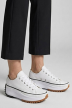 Women's Trainers with Leather Platform Sole for All-Season Wear
