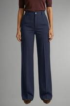 Zahara | Women’s Trousers with High Waist and Straight Leg Dark Blue